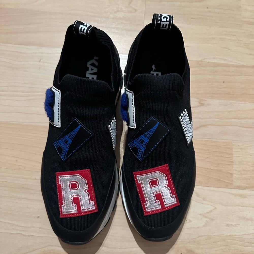 Black and red Karl Lagerfeld trainers